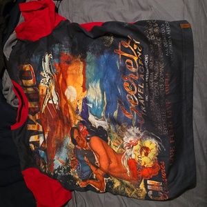 Akoo red and blue Mens Xl graphic design shirt